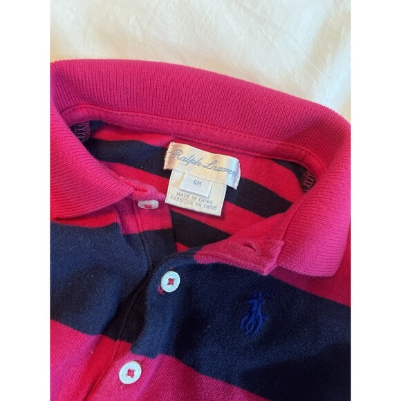 Ralph Lauren Polo Style Tennis Dress Baby Girl 6 Months Pink & Navy 100% Cotton - Picture 3 of 4